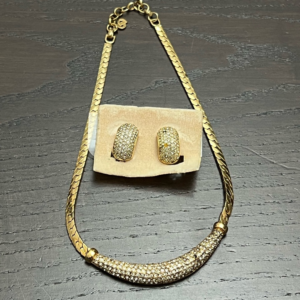 Vintage Dior necklace and earrings set Missing stones